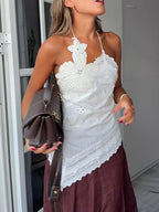 Emma | Top Halter en Dentelle Tendance Élégant