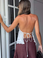 Emma | Top Halter en Dentelle Tendance Élégant