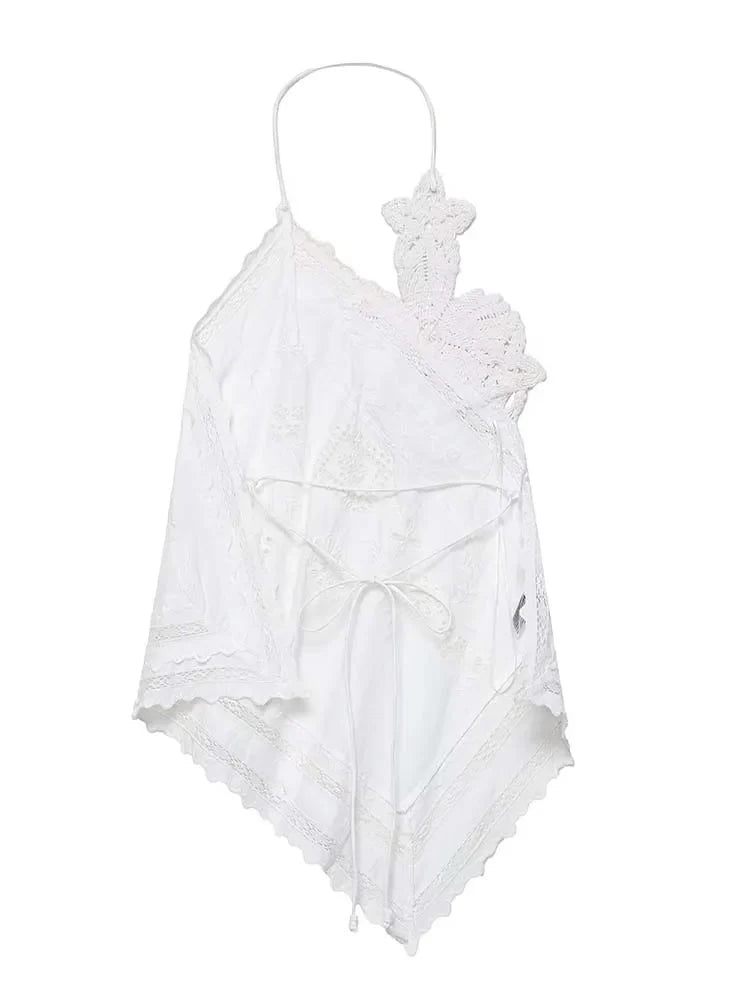 Emma | Top Halter en Dentelle Tendance Élégant