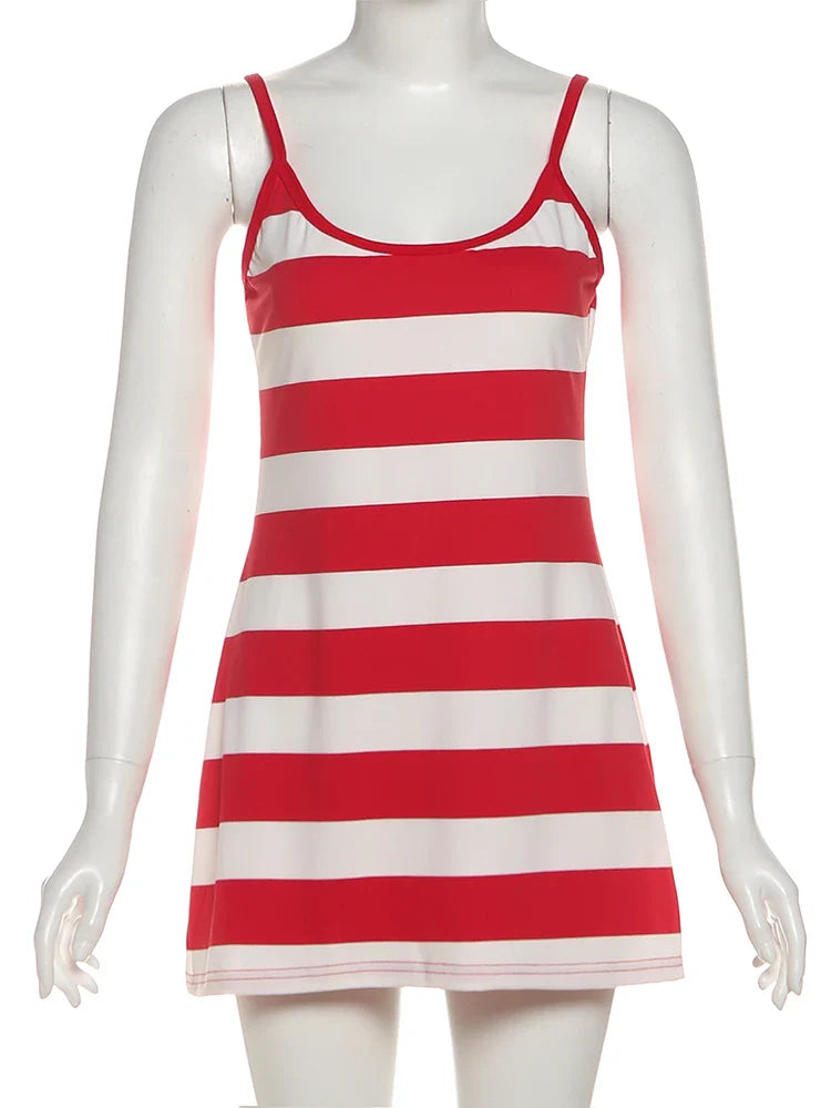Claire | Robe Mini Rayée Style Décontracté Tendance