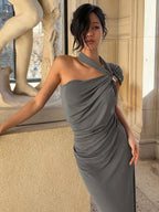 Chloé | Robe Maxi Drapée Unique Tendance Élégant