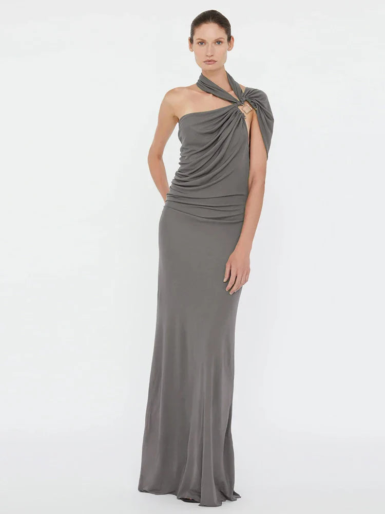 Chloé | Robe Maxi Drapée Unique Tendance Élégant