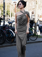 Chloé | Robe Maxi Drapée Unique Tendance Élégant