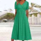 Séverine - Robe Longue à Fente Femme – Vert