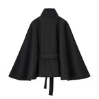 Cape Ceinturé Élégante à Col Montant