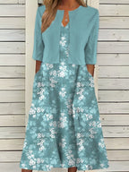 Virginie - Robe Deux Pièces Avec Boléro Fleurie Femme