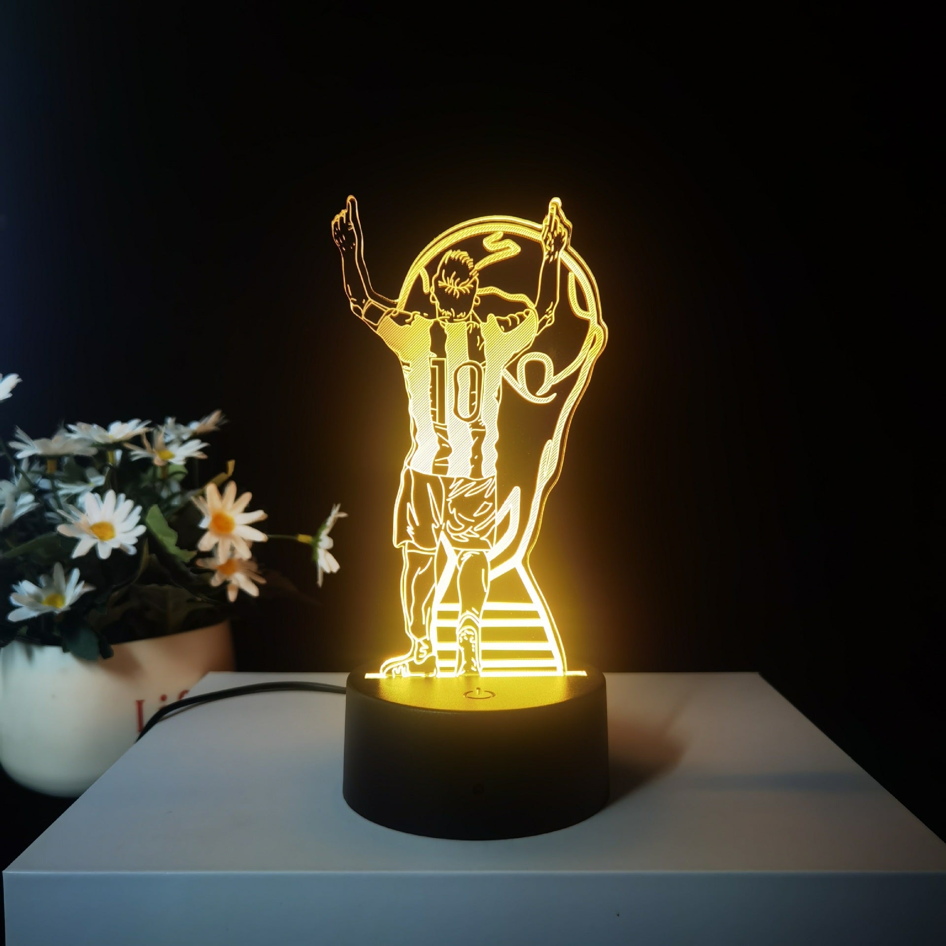 Lionel Messi Lampe LED 3D Illusion - Veilleuse - 16 Couleurs