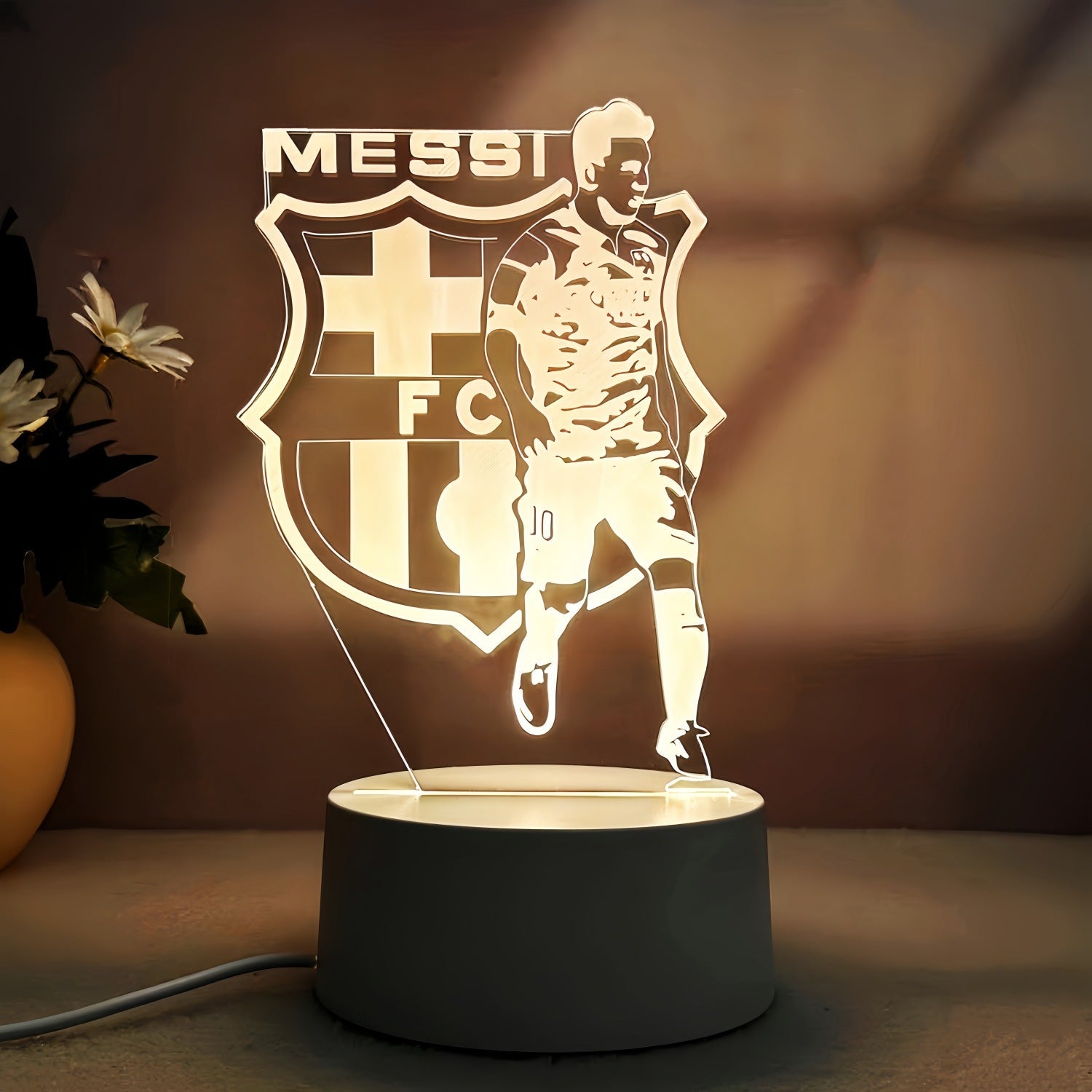 Lionel Messi Lampe LED 3D Illusion - Veilleuse - 16 Couleurs