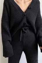 Ensemble Femme Cardigan Tricoté & Pantalon