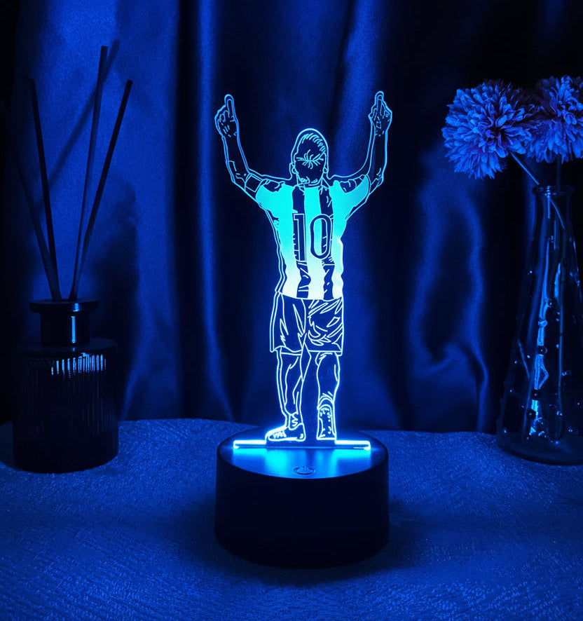 Lionel Messi Lampe LED 3D Illusion - Veilleuse - avec Télécommande