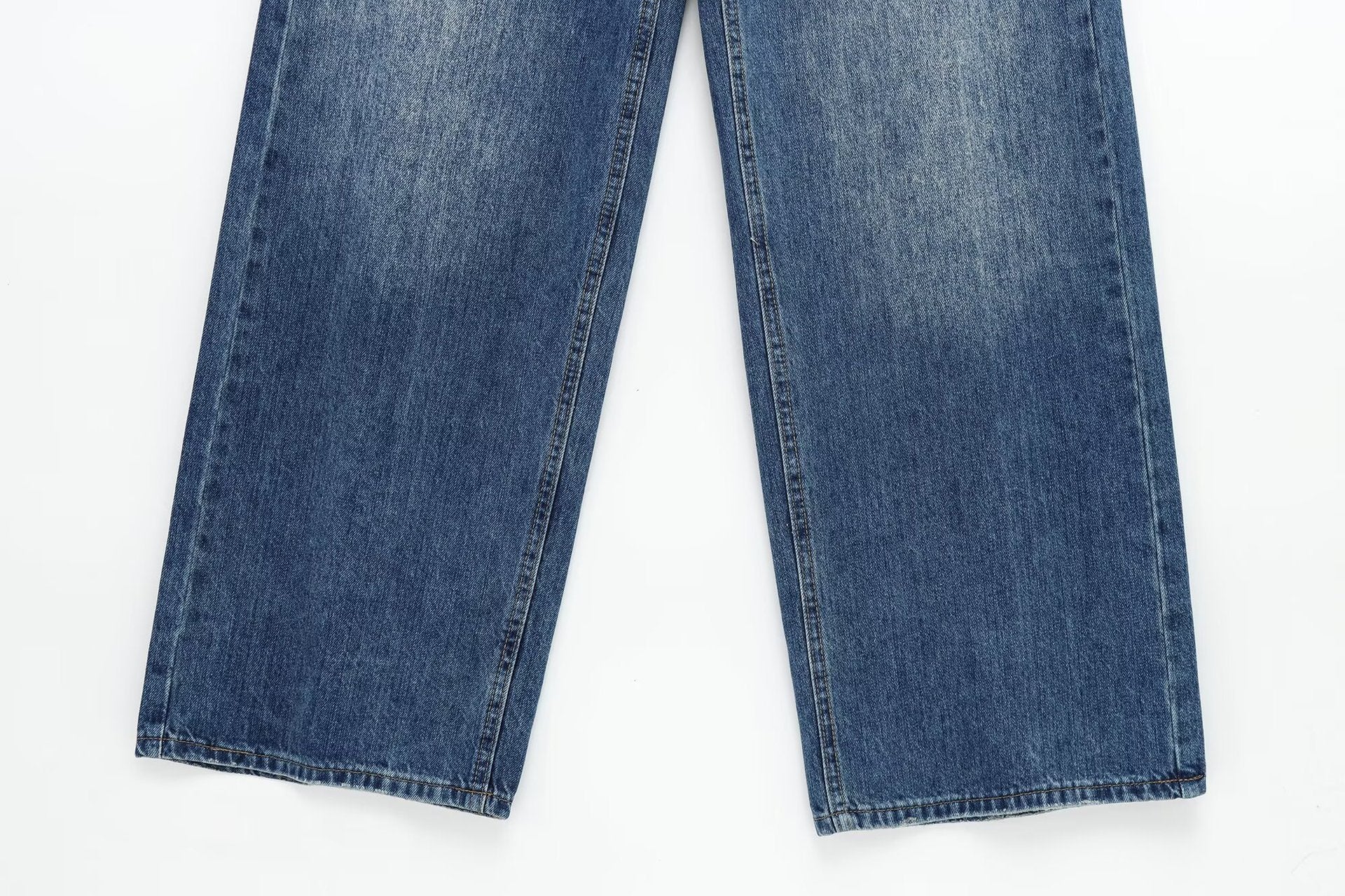 Jean Large Taille Asymétrique à Boutons Salia