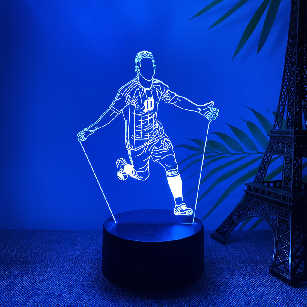 Lionel Messi Lampe LED 3D Illusion - Veilleuse - avec Télécommande