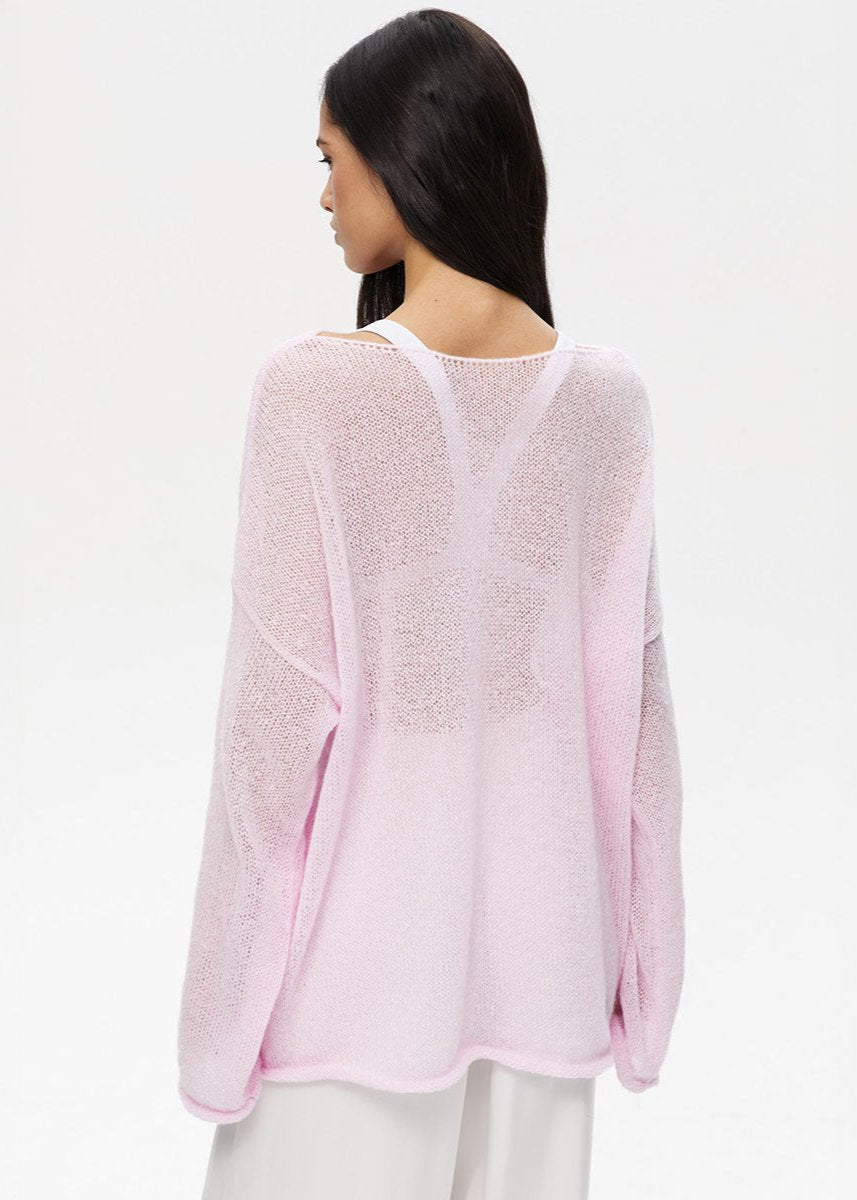 Clara | Pull Tricoté Rose Pastel Tendance Élégant