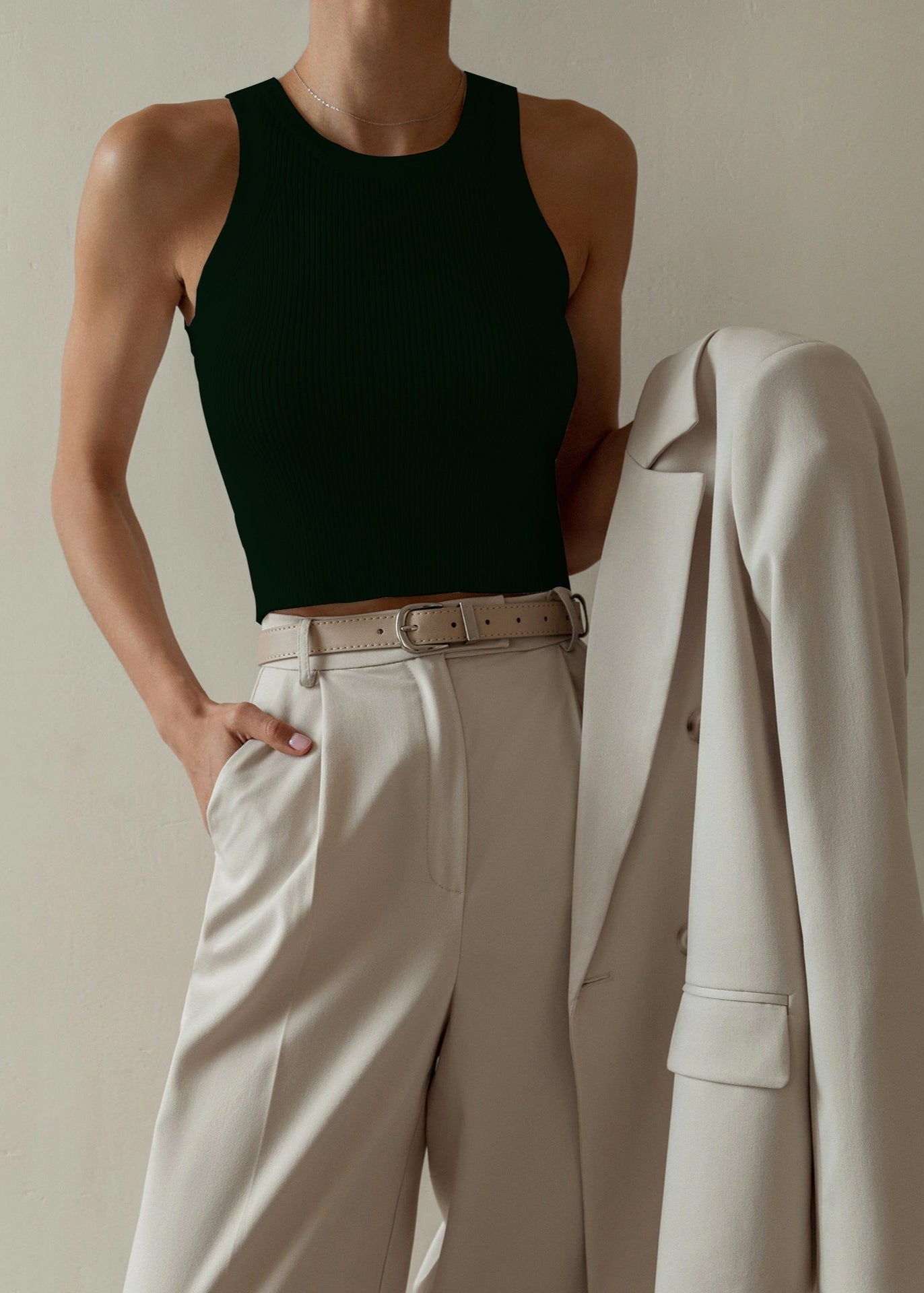 Camille | Débardeur Sculpté Côtelé Tendance Effortless