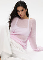 Clara | Pull Tricoté Rose Pastel Tendance Élégant