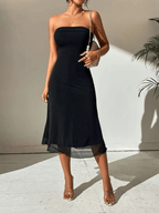 Camille | Robe Midi Bodycon Sans Épaules Tendance Élégant