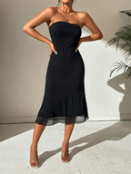 Camille | Robe Midi Bodycon Sans Épaules Tendance Élégant