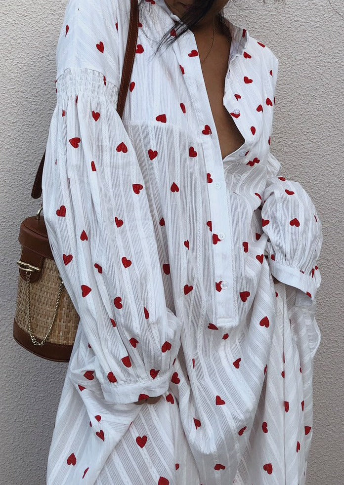 Camille | Robe Chemise Brodée Oversized Tendance Été