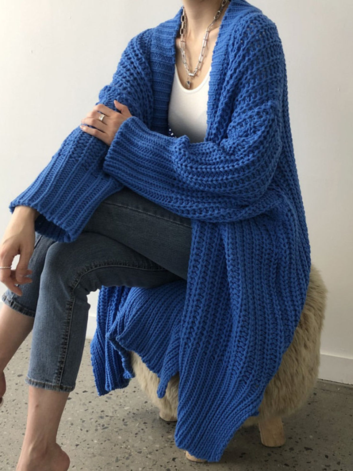 Clara | Cardigan Tricoté Oversize Fluide Élégant