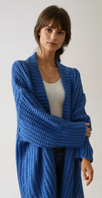 Clara | Cardigan Tricoté Oversize Fluide Élégant