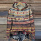 Elina - Pull automne chaud vintage femme – Marron