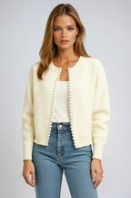 Camille | Cardigan avec Bord Perlé Tendance Élégant