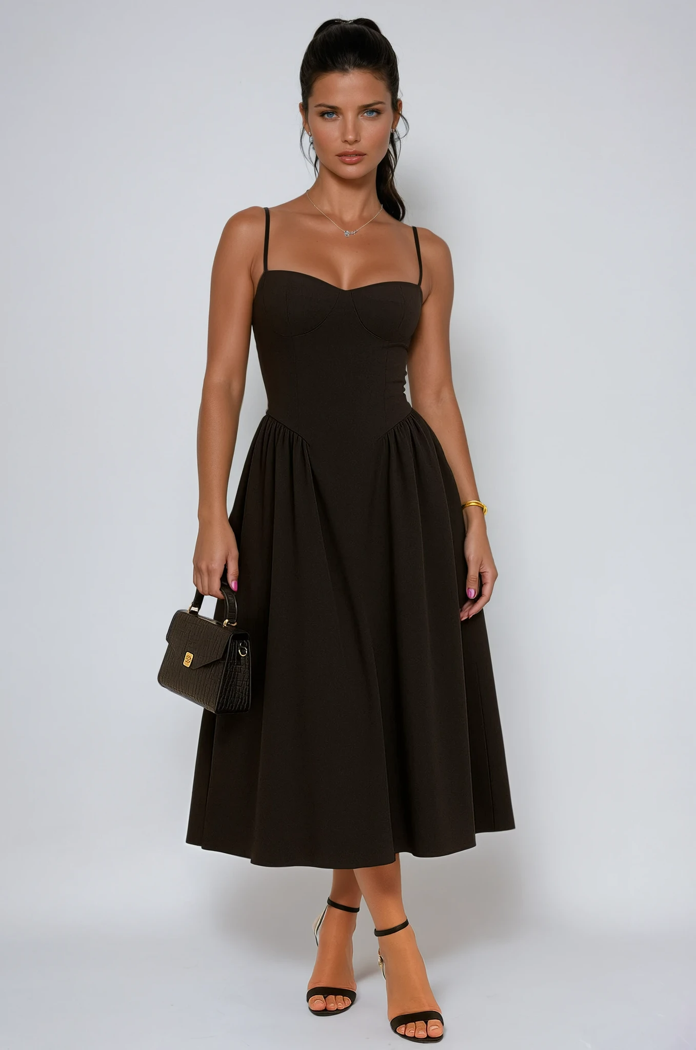 Camille | Robe Maxi Plissée Skater Tendance Élégant