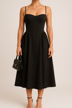 Camille | Robe Maxi Plissée Skater Tendance Élégant