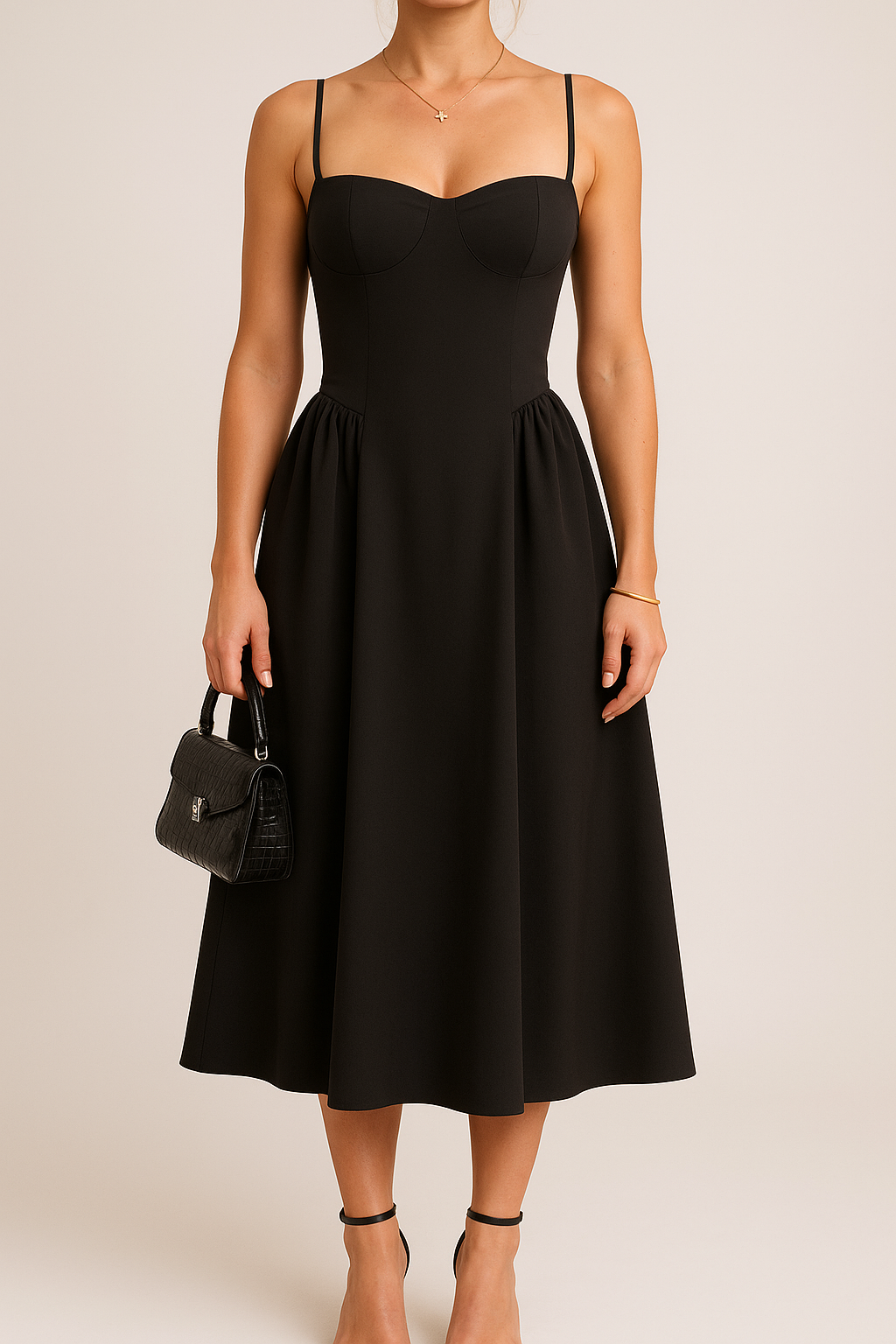 Camille | Robe Maxi Plissée Skater Tendance Élégant