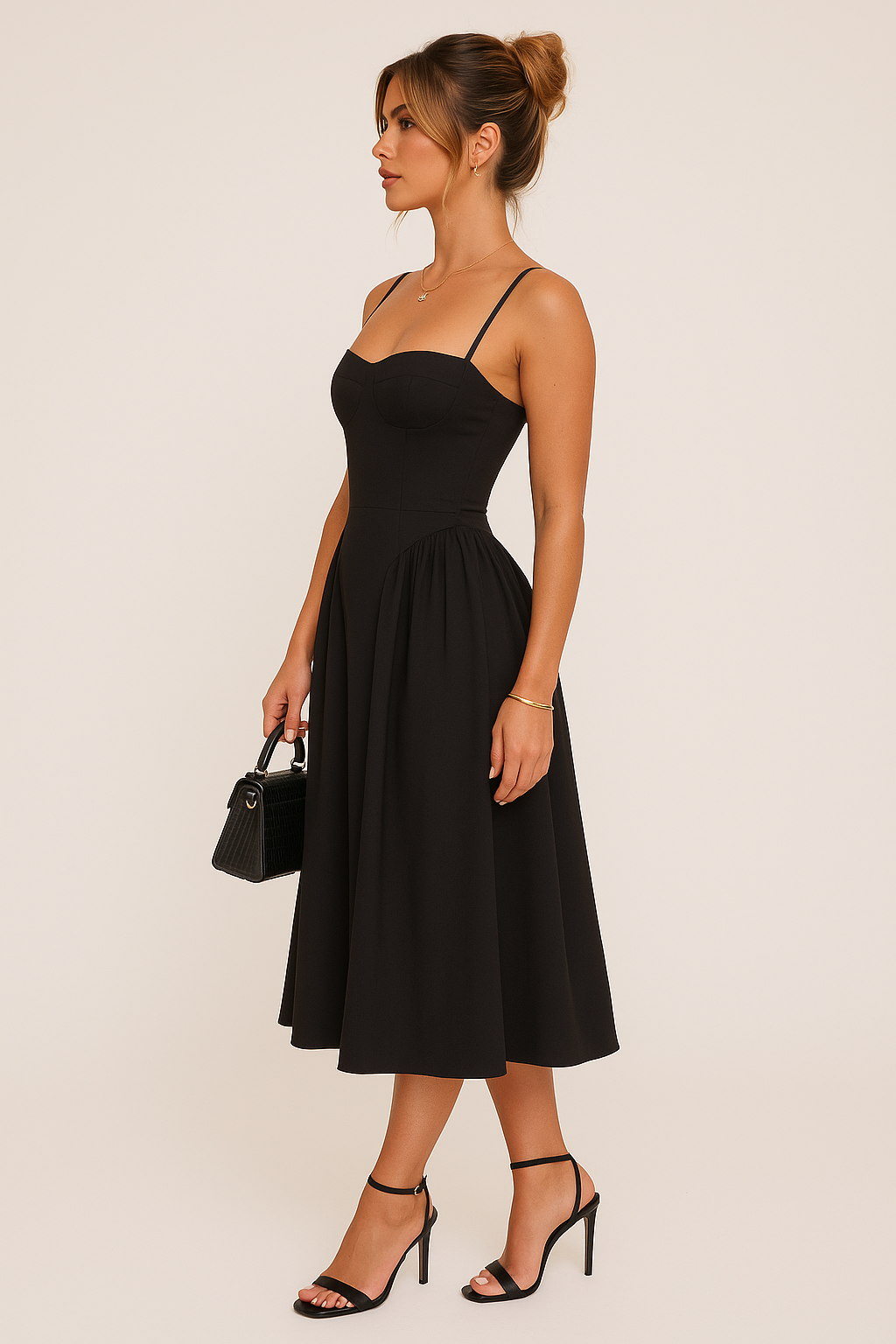 Camille | Robe Maxi Plissée Skater Tendance Élégant