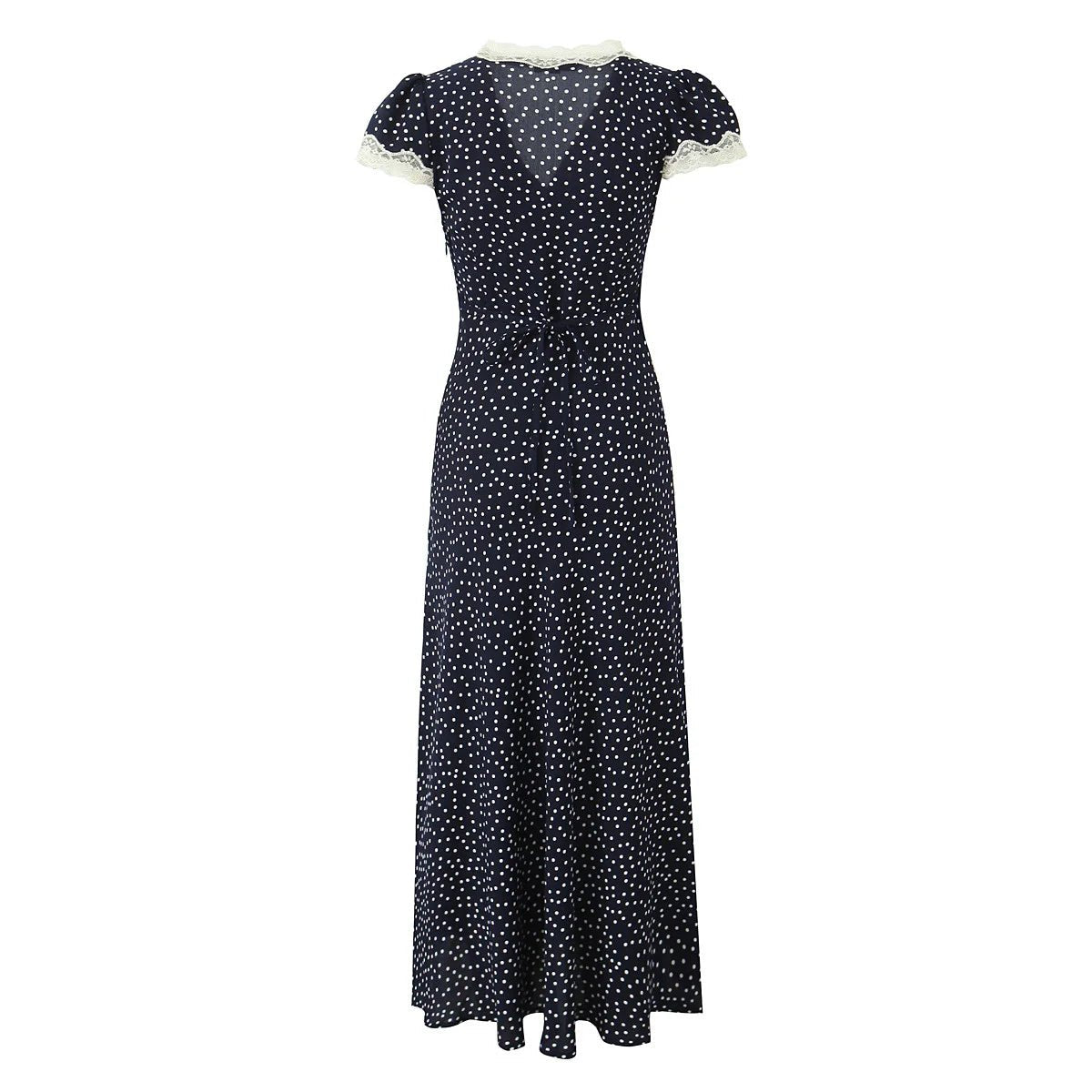 Camille | Robe Midi à Pois Légère Tendance Été Élégant