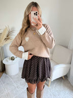 Pull dentelle coeur