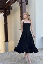Emma | Robe de Soirée Midi Volants Tendance Élégante