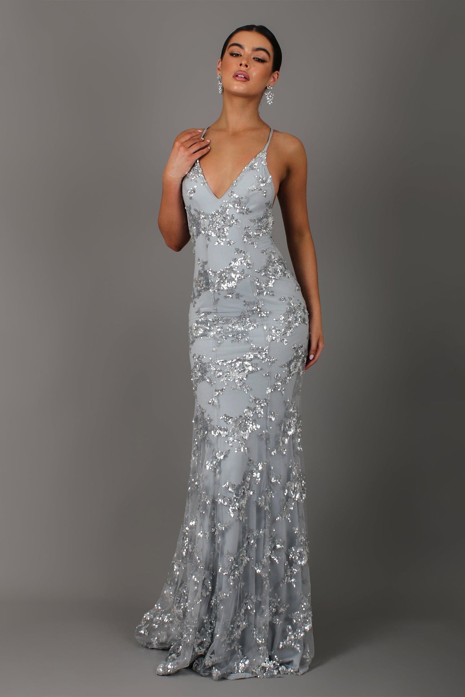 Emma | Robe Maxi Sequin Pour Invité de Mariage Tendance Éblouissant
