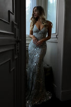 Emma | Robe Maxi Sequin Pour Invité de Mariage Tendance Éblouissant