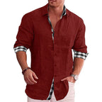 Fabien - Chemise en Lin Élégante Manches Longues Homme