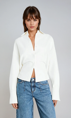 Emma | Chemise Boutonnée Drapée Tendance Éclatante