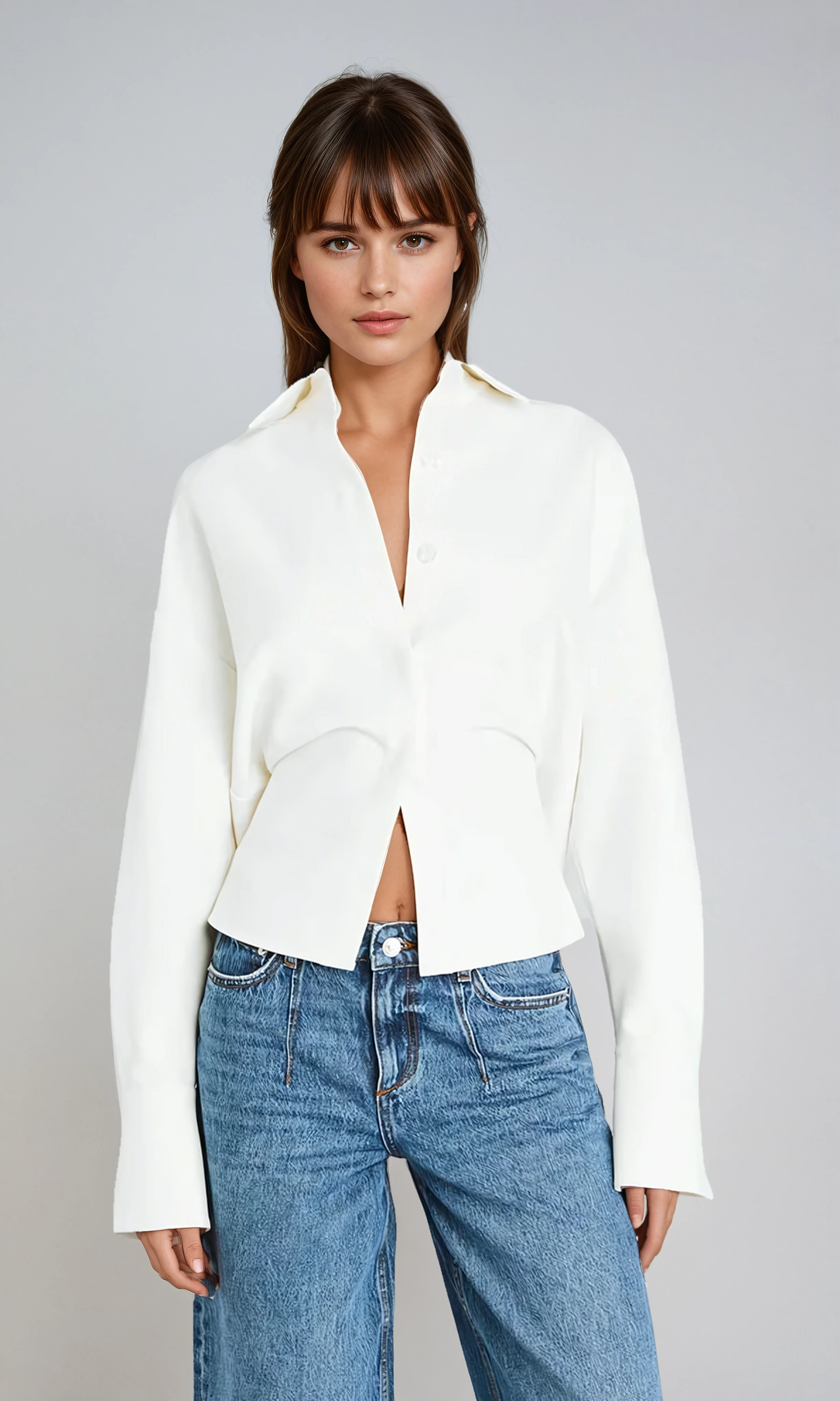 Emma | Chemise Boutonnée Drapée Tendance Éclatante