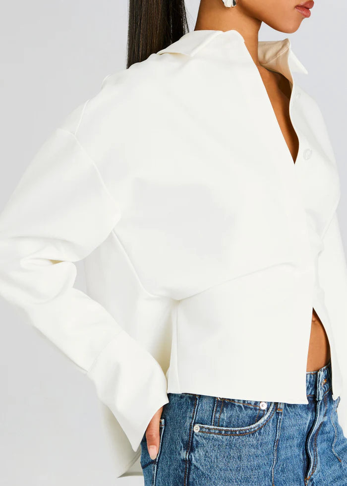 Emma | Chemise Boutonnée Drapée Tendance Éclatante