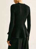 Camille | Haut Peplum Côtelé Tendance Élégant