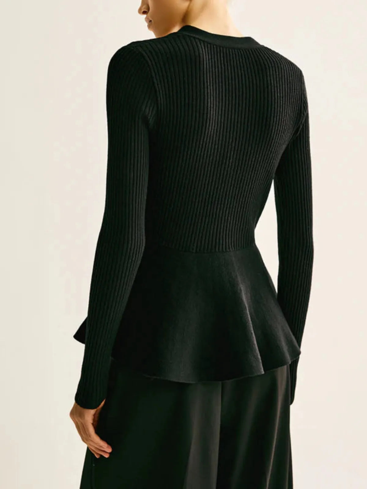 Camille | Haut Peplum Côtelé Tendance Élégant