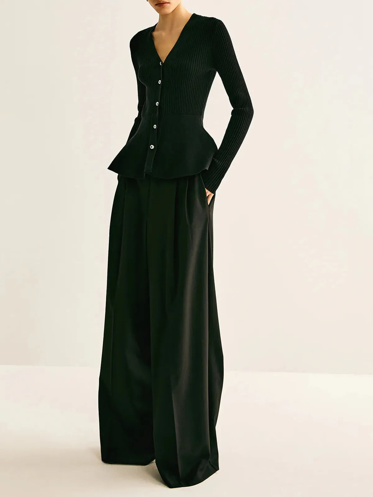 Camille | Haut Peplum Côtelé Tendance Élégant