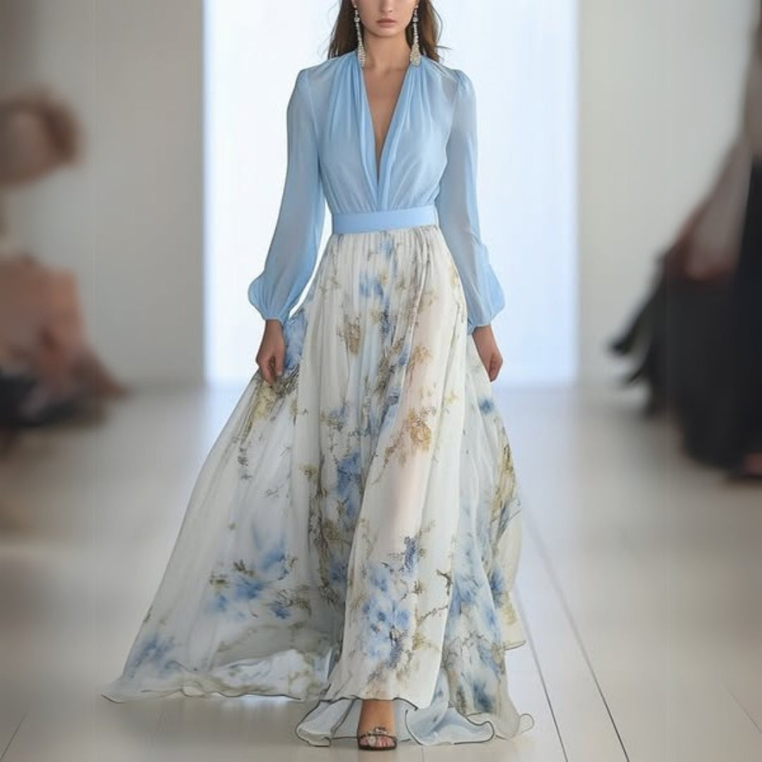 Clara | Robe Maxi Élégante à Fleurs Printanière Chic