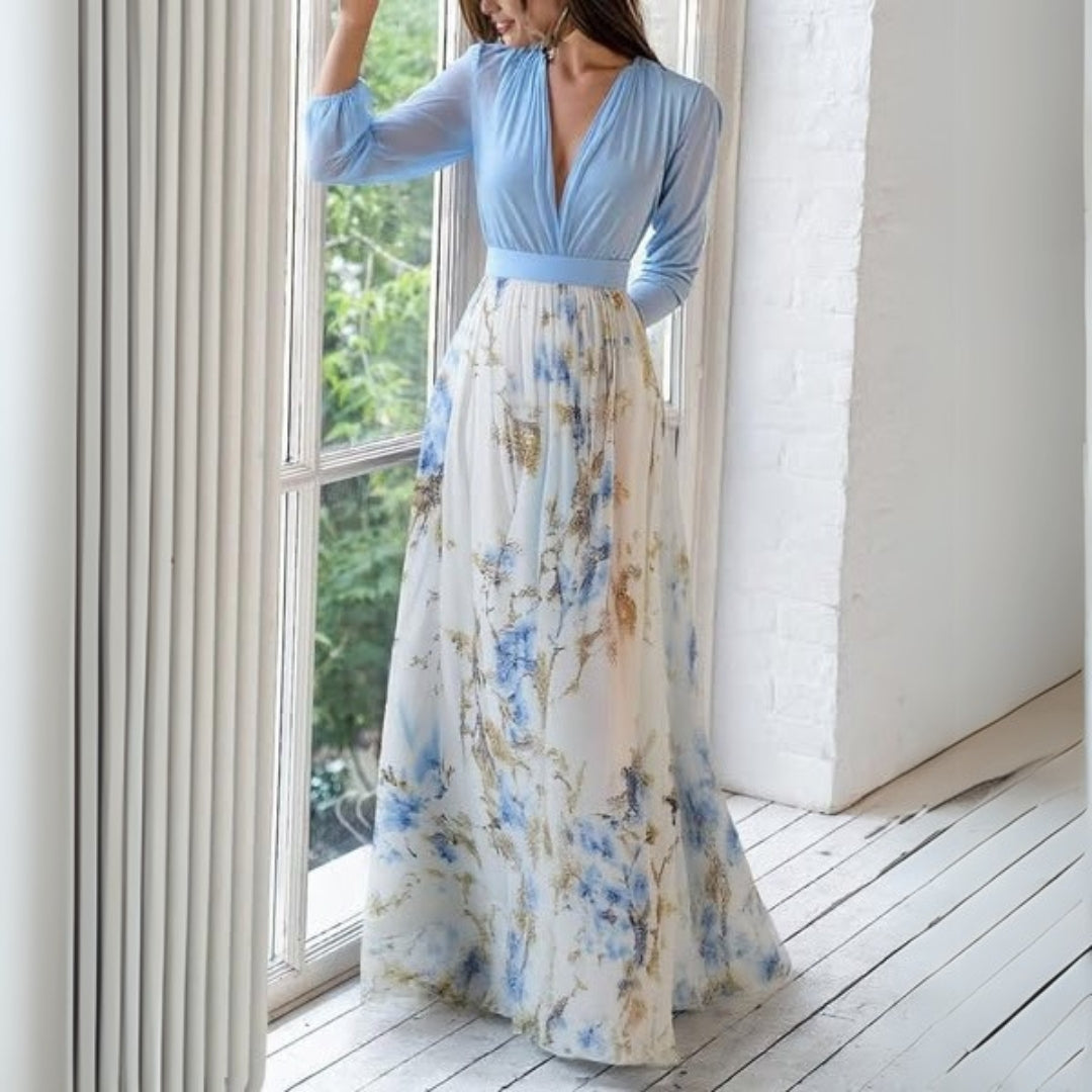 Clara | Robe Maxi Élégante à Fleurs Printanière Chic