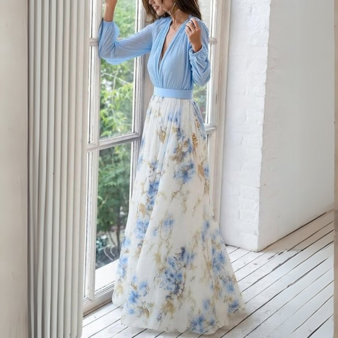 Clara | Robe Maxi Élégante à Fleurs Printanière Chic
