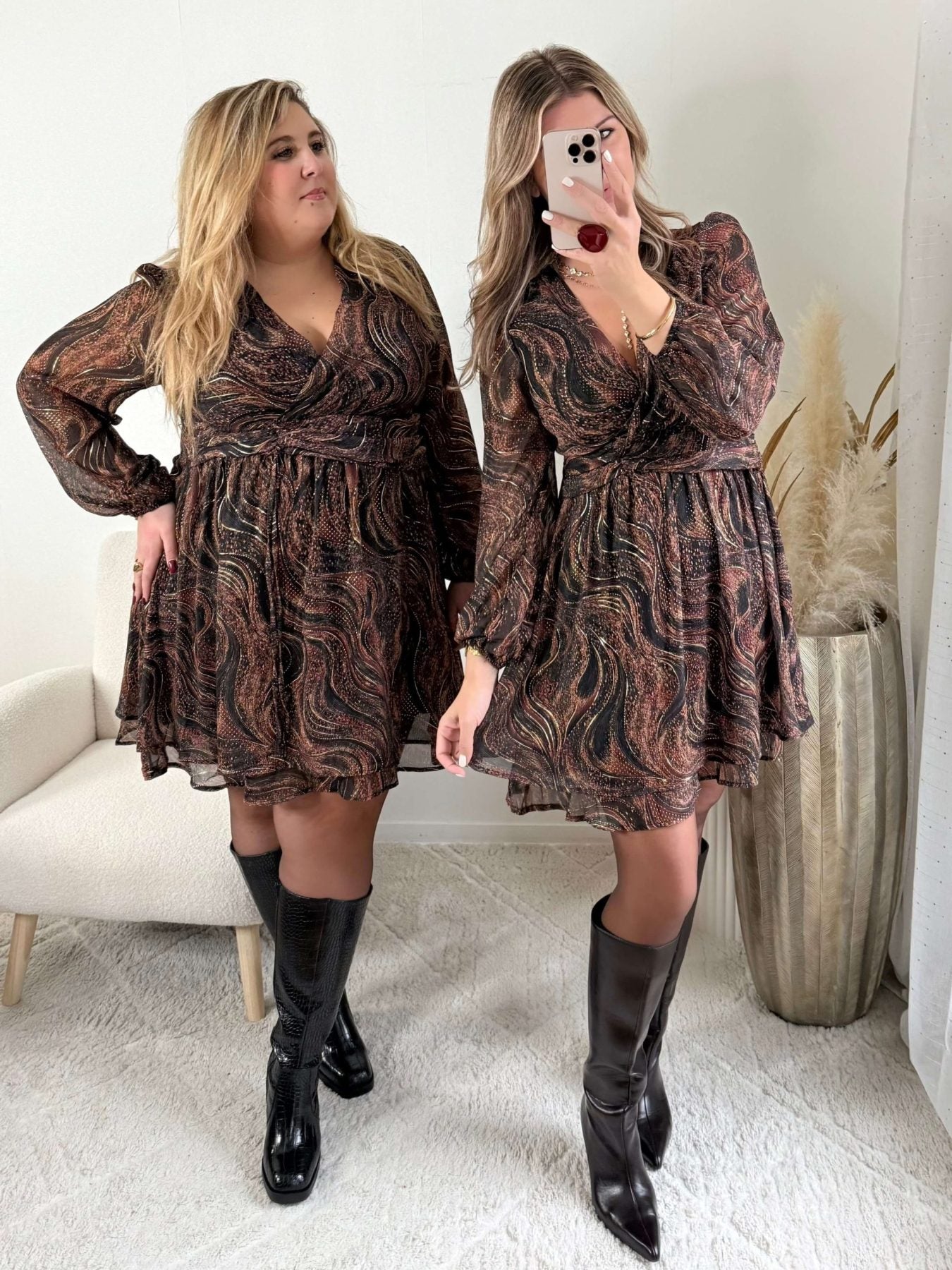 Robe marron dorée - Cali