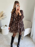 Robe fleurie chocolat - Cassie