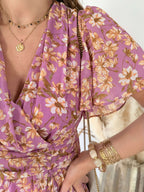 Robe fleurie mauve - Dalhia