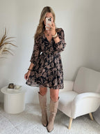 Robe courte marron dorée - Alys