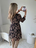 Robe courte marron dorée - Alys